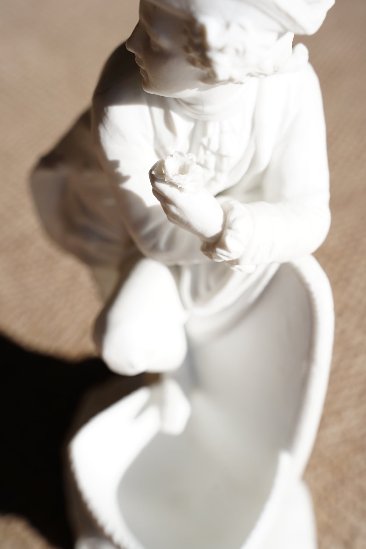 Antique French Rococo Style Bisque Figural Spill Vase