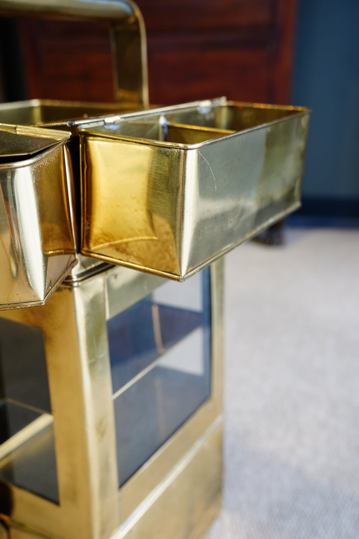 Vintage Brass Display Caddy, S'mores & Party Piece