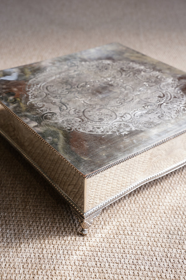 Vintage English Silver Plate Riser or Cake Stand secondary view