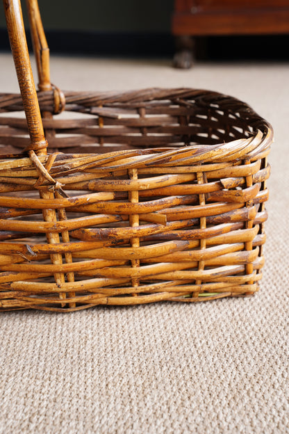 Vintage French Style Willow Gathering Basket