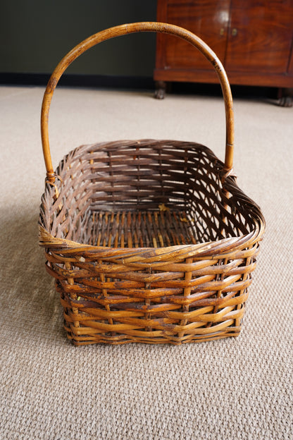 Vintage French Style Willow Gathering Basket