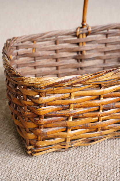 Vintage French Style Willow Gathering Basket