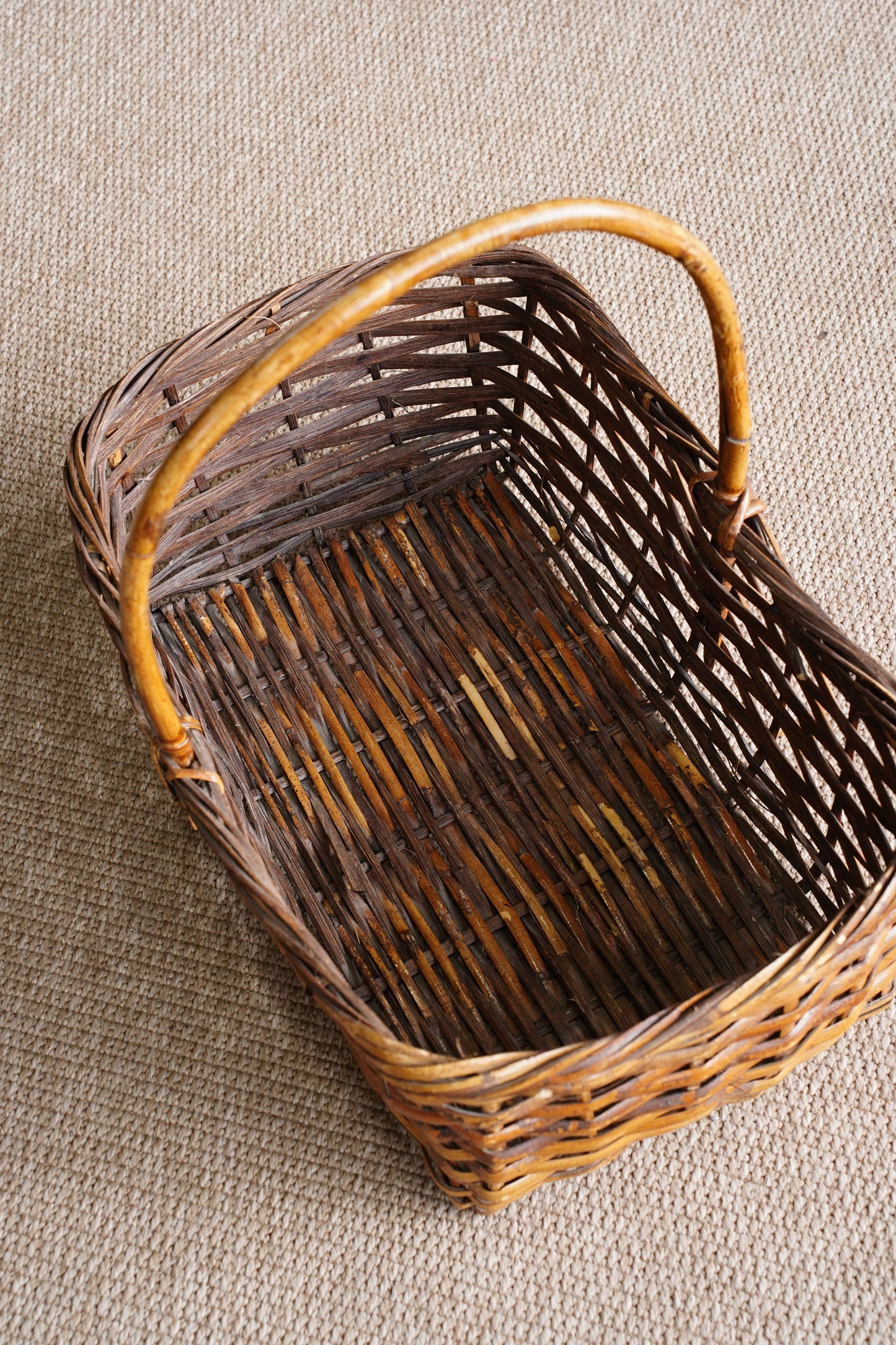 Vintage French Style Willow Gathering Basket