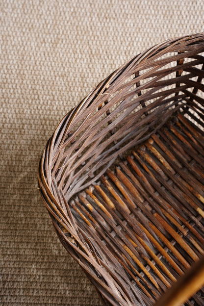 Vintage French Style Willow Gathering Basket