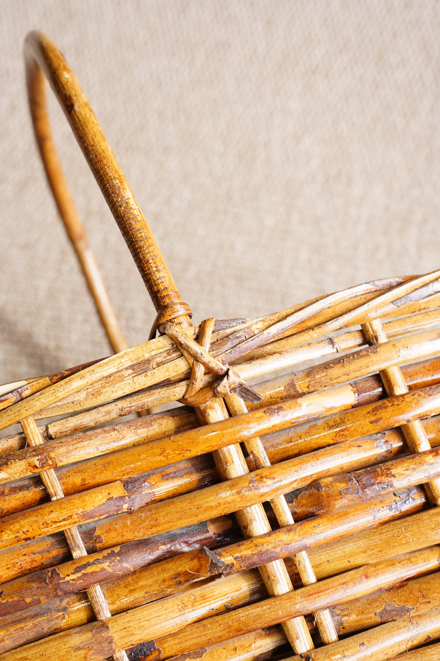 Vintage French Style Willow Gathering Basket