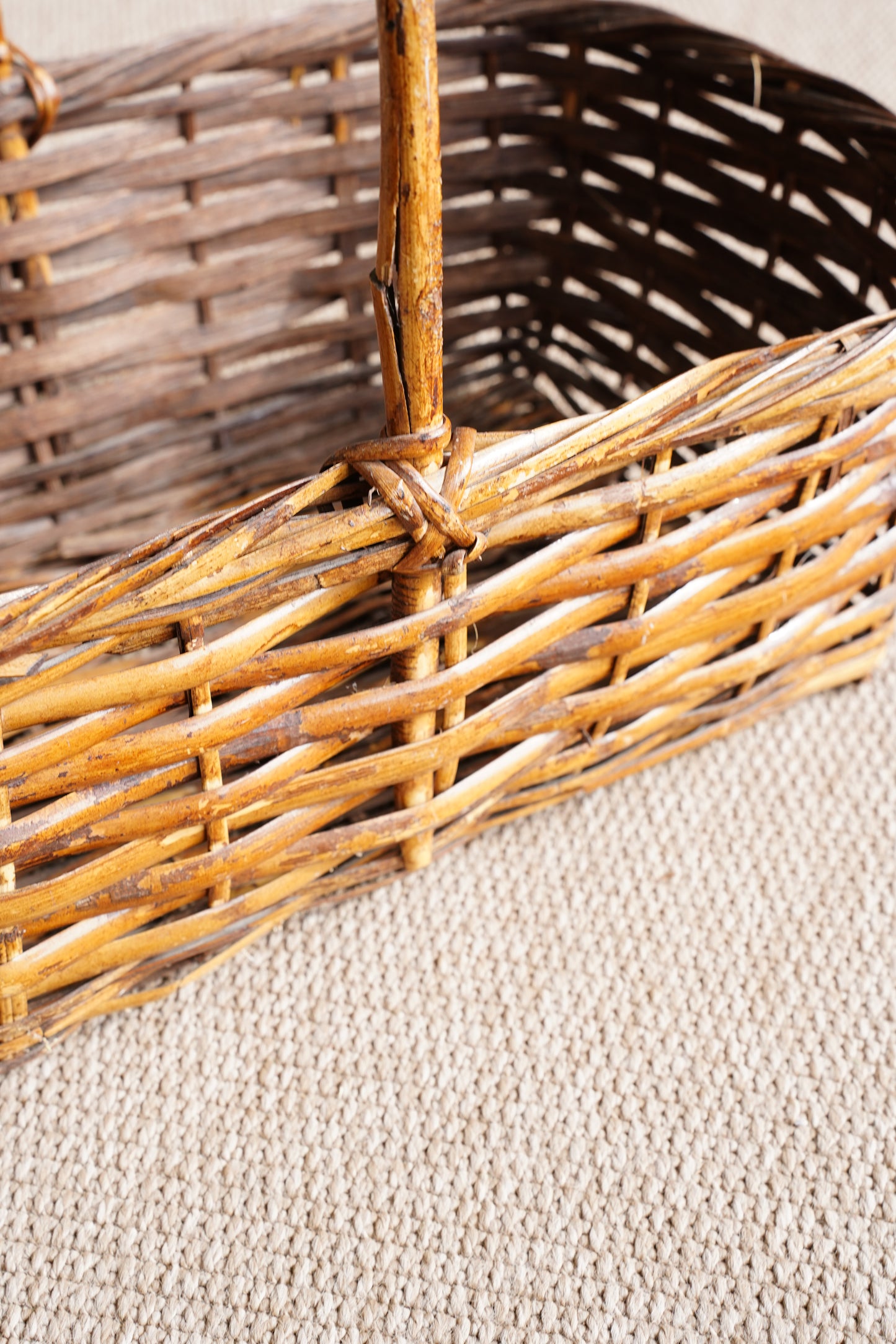 Vintage French Style Willow Gathering Basket