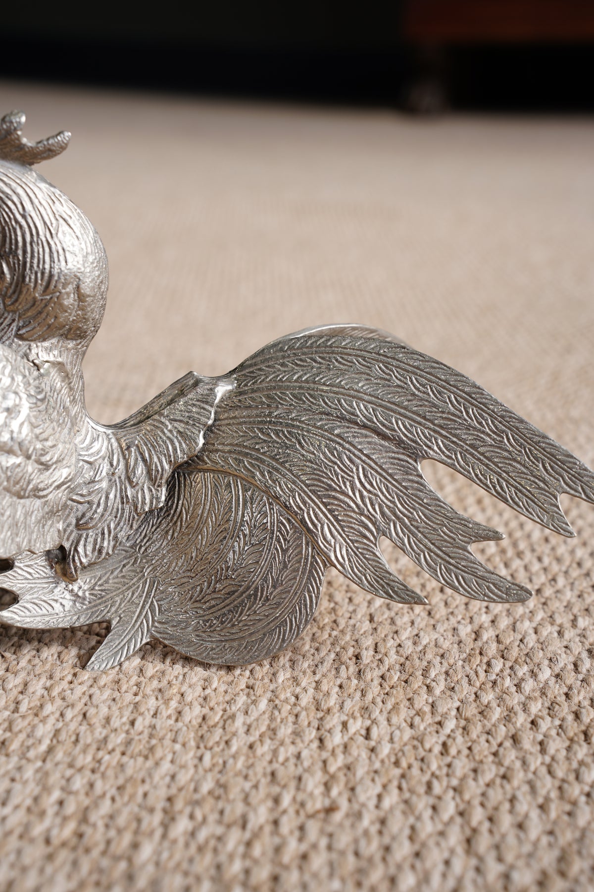Pair of Vintage Silver Plate Fighting Roosters