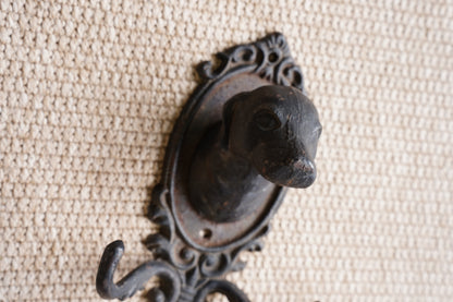 Vintage Victorian Style Cast Iron Dog Wall Hook