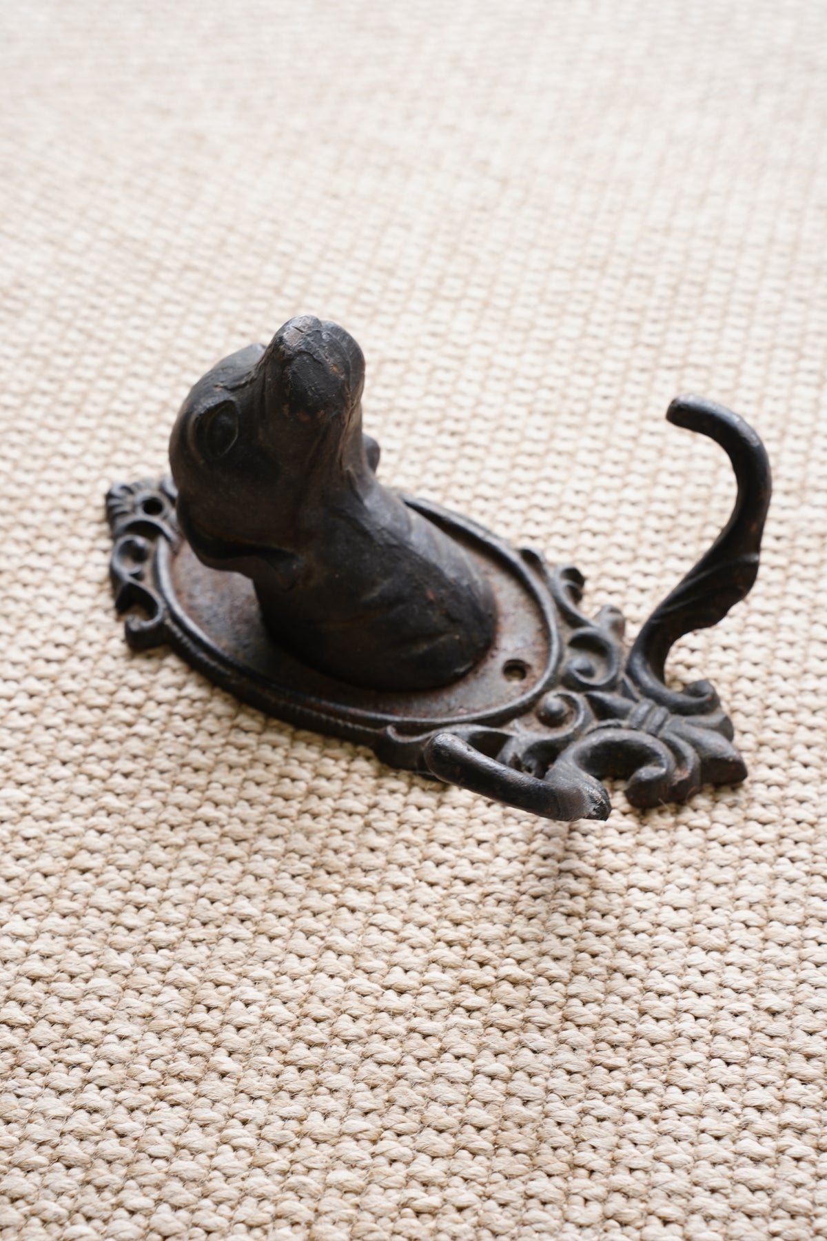 Vintage Victorian Style Cast Iron Dog Wall Hook