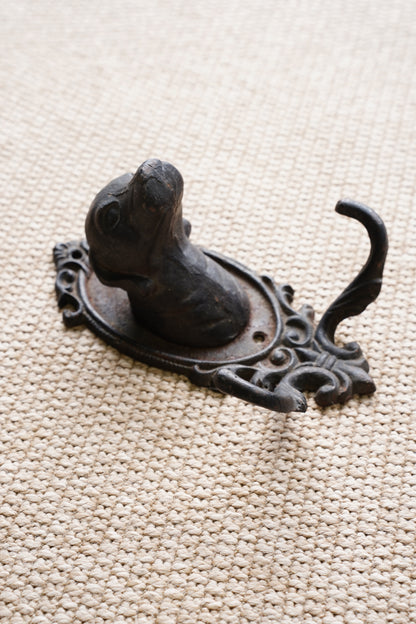 Vintage Victorian Style Cast Iron Dog Wall Hook