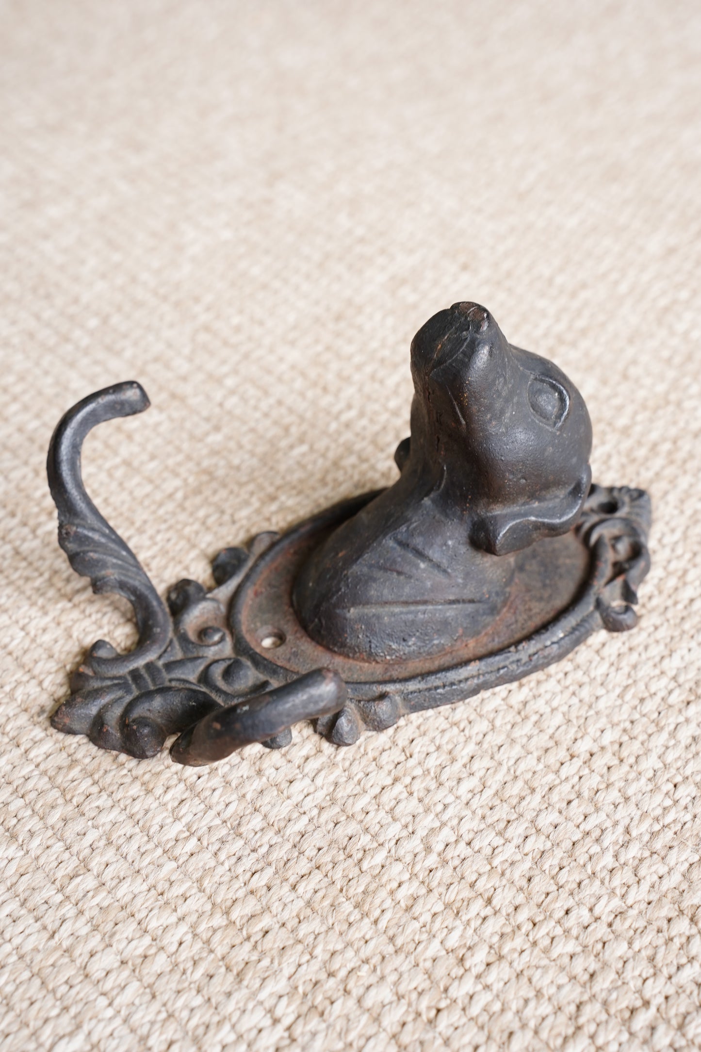 Vintage Victorian Style Cast Iron Dog Wall Hook