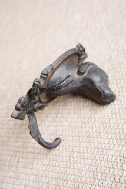 Vintage Victorian Style Cast Iron Dog Wall Hook
