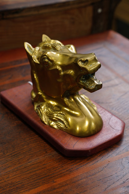Vintage Cast Brass Horse Head Wall Plaque
