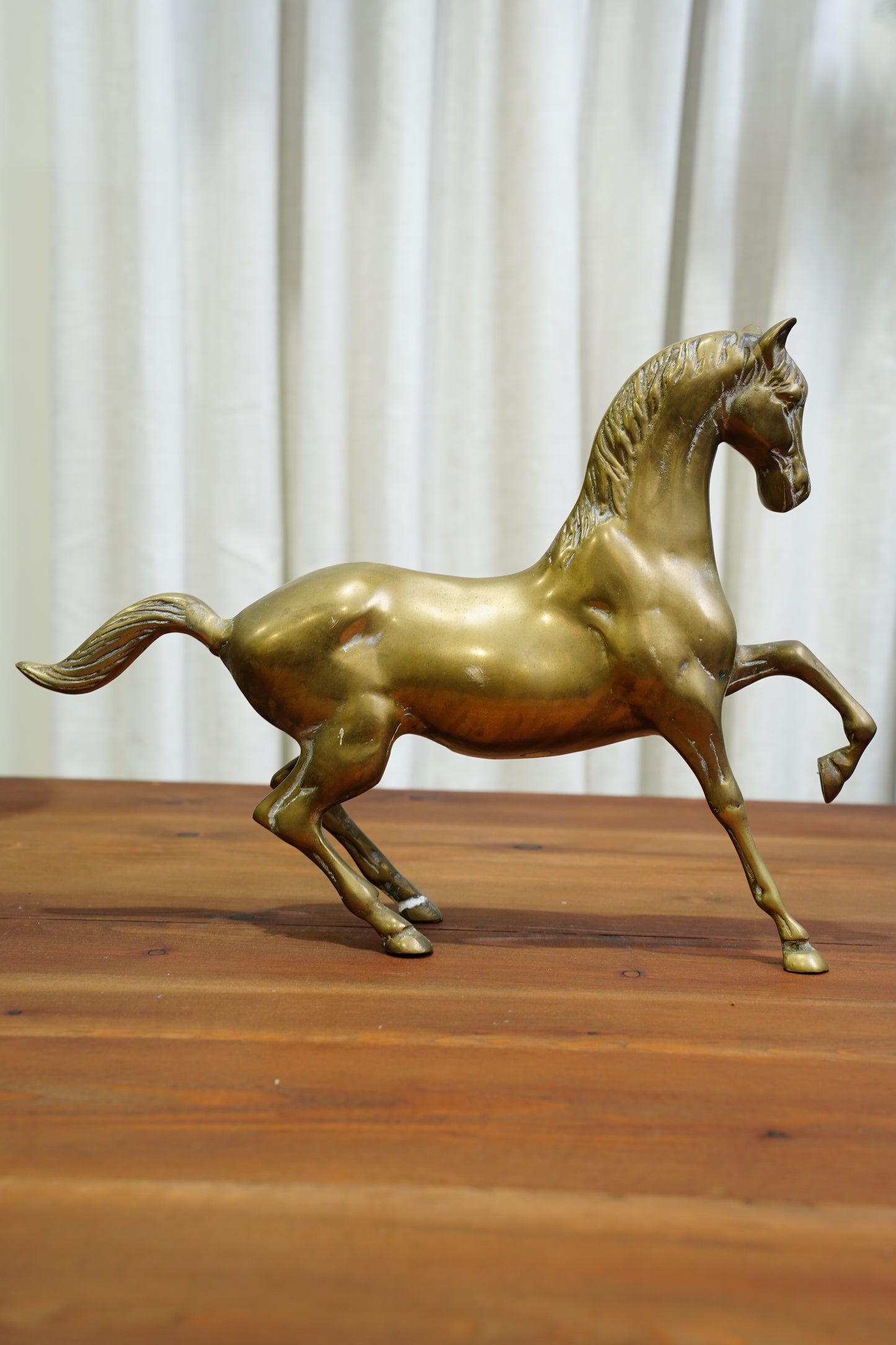 Vintage Brass Horse Statue