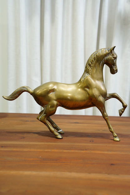 Vintage Brass Horse Statue