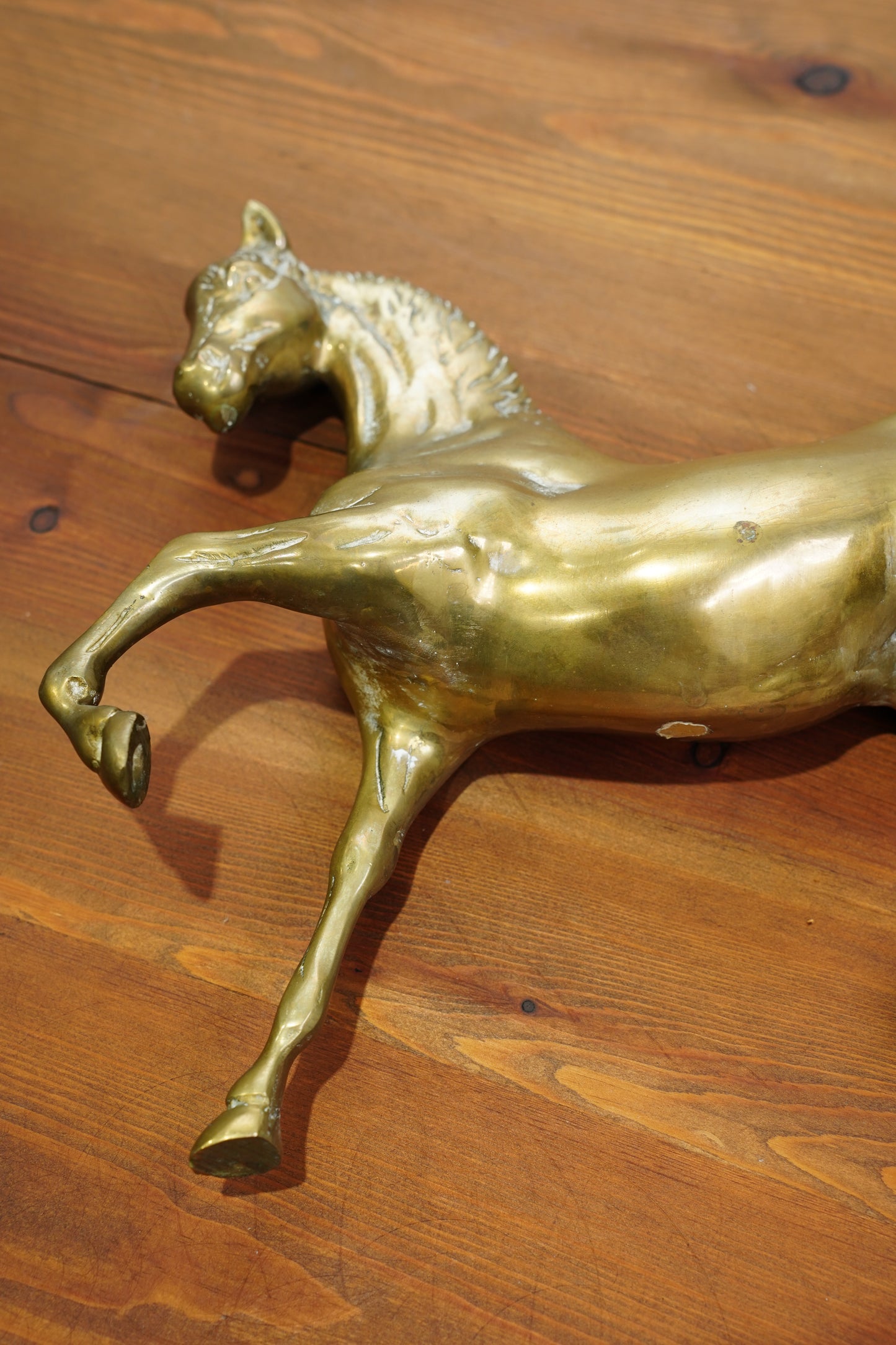 Vintage Brass Horse Statue