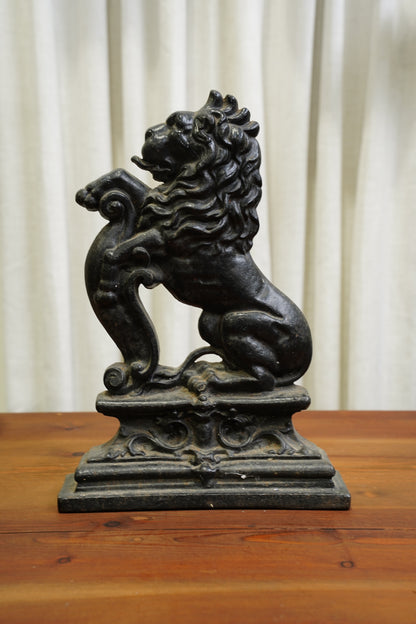 Antique Cast Iron Lion Doorstop, English, Circa 1880