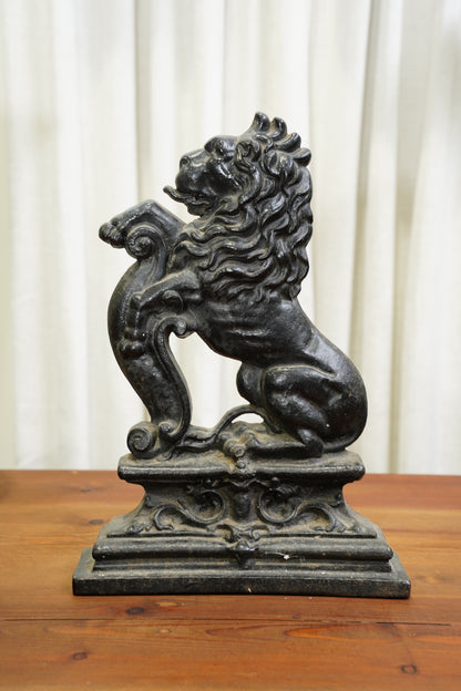 Antique Cast Iron Lion Doorstop, English, Circa 1880