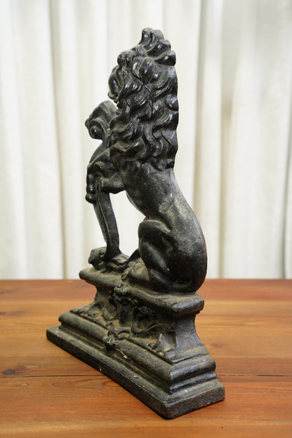 Antique Cast Iron Lion Doorstop, English, Circa 1880