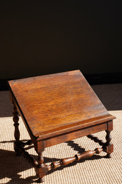 English Oak Book Stand, Reading Slope, Circa 1930
