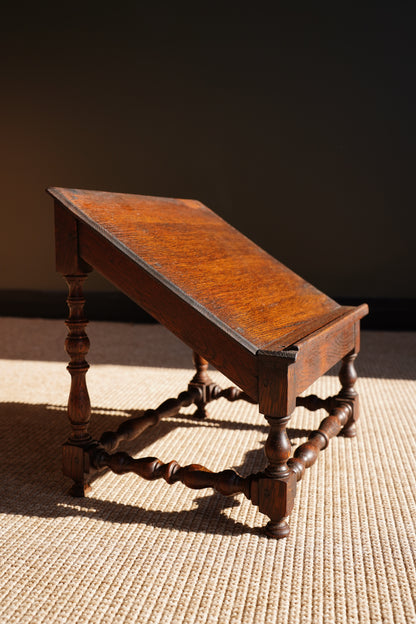 English Oak Book Stand, Reading Slope, Circa 1930