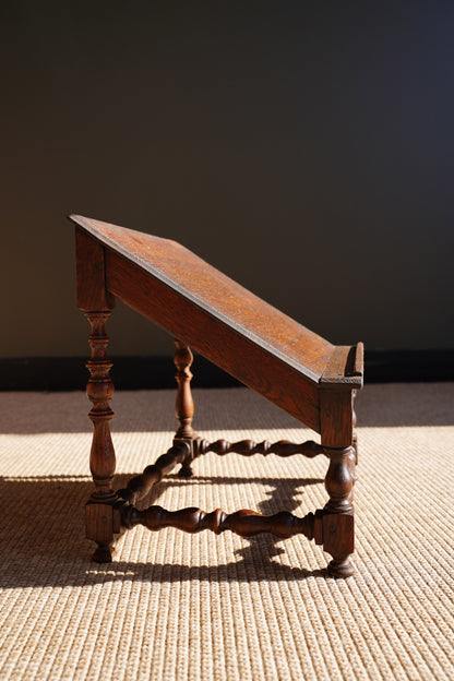 English Oak Book Stand, Reading Slope, Circa 1930