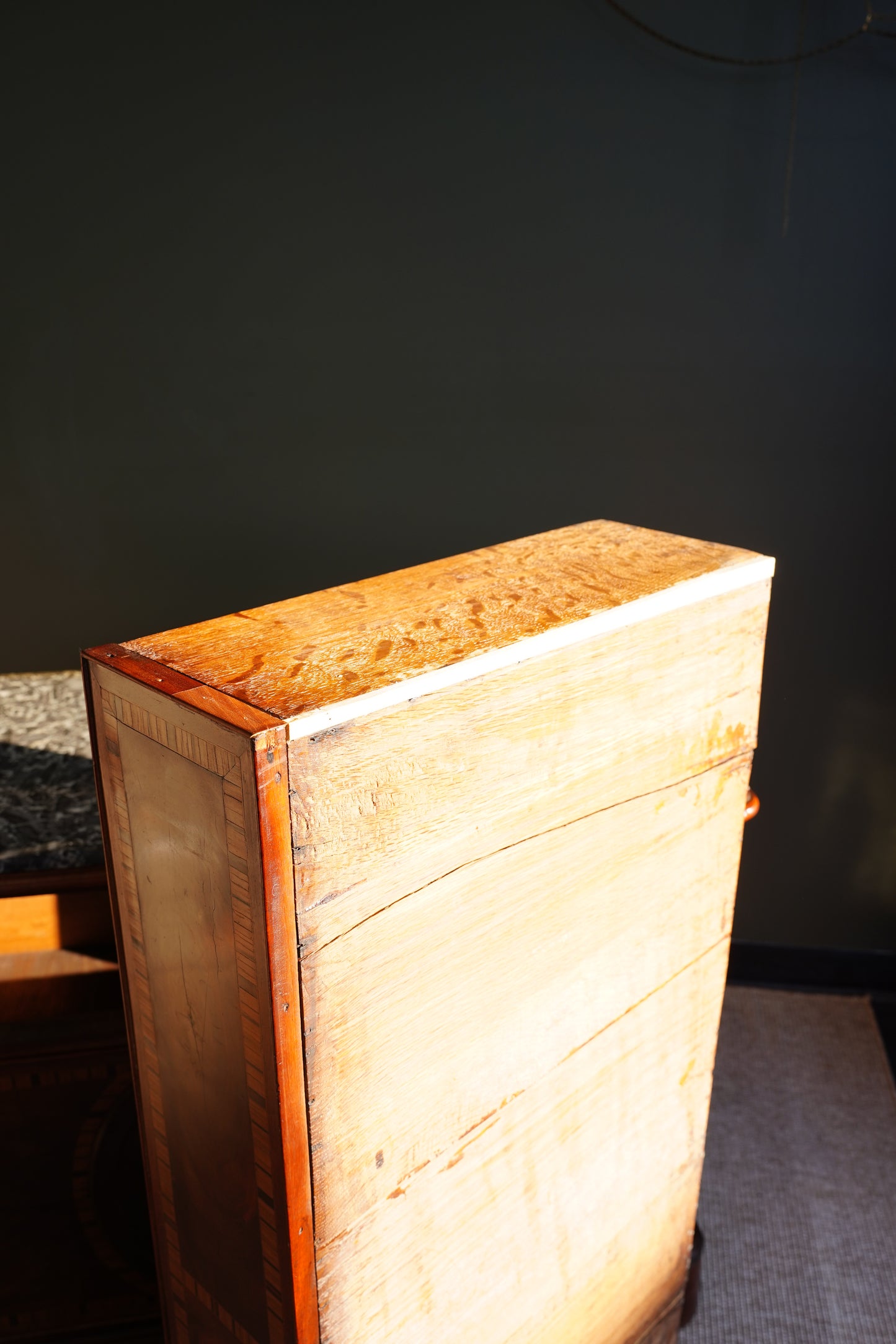Antique French Mahogany Marble Top Commode