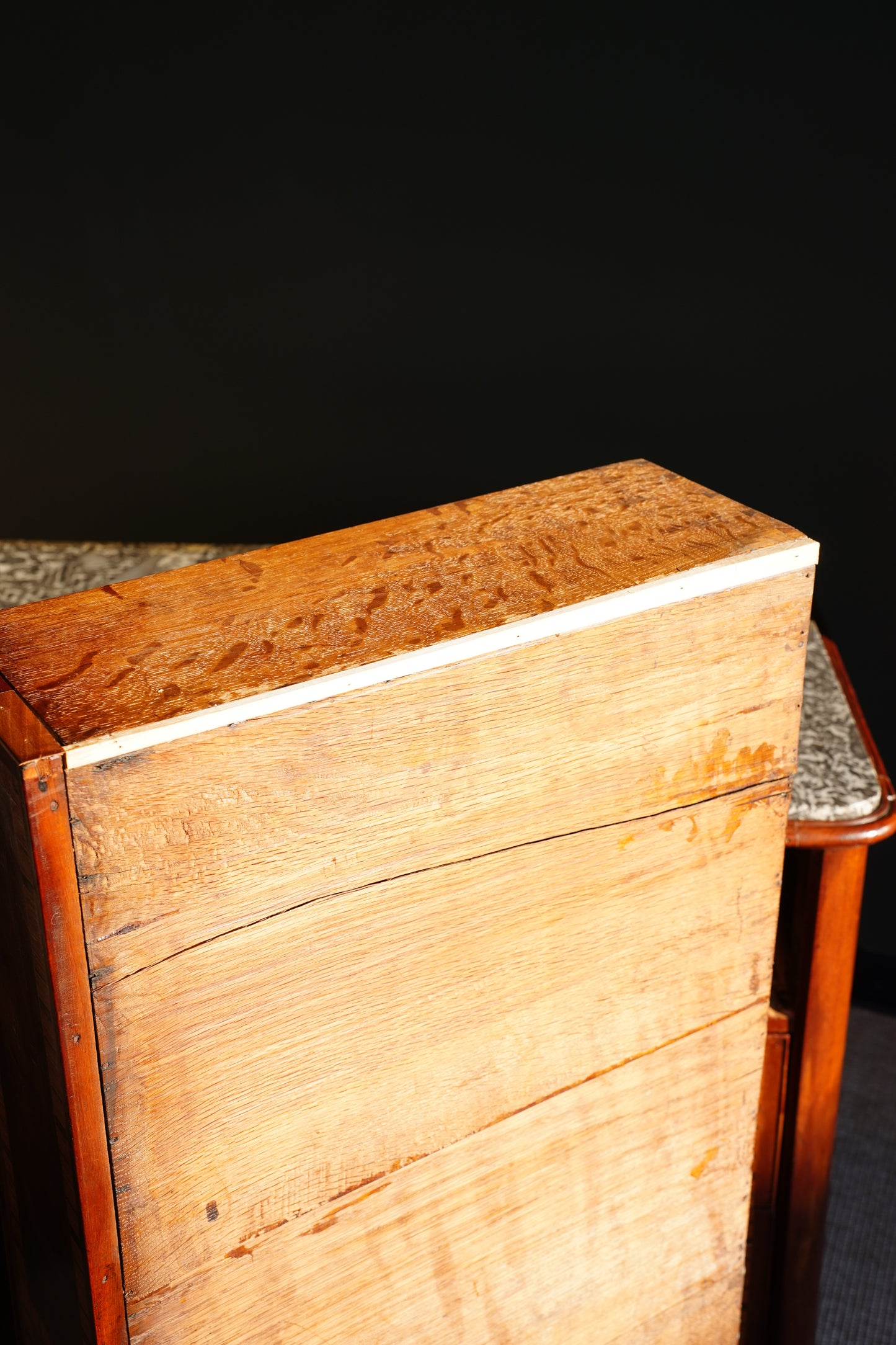 Antique French Mahogany Marble Top Commode