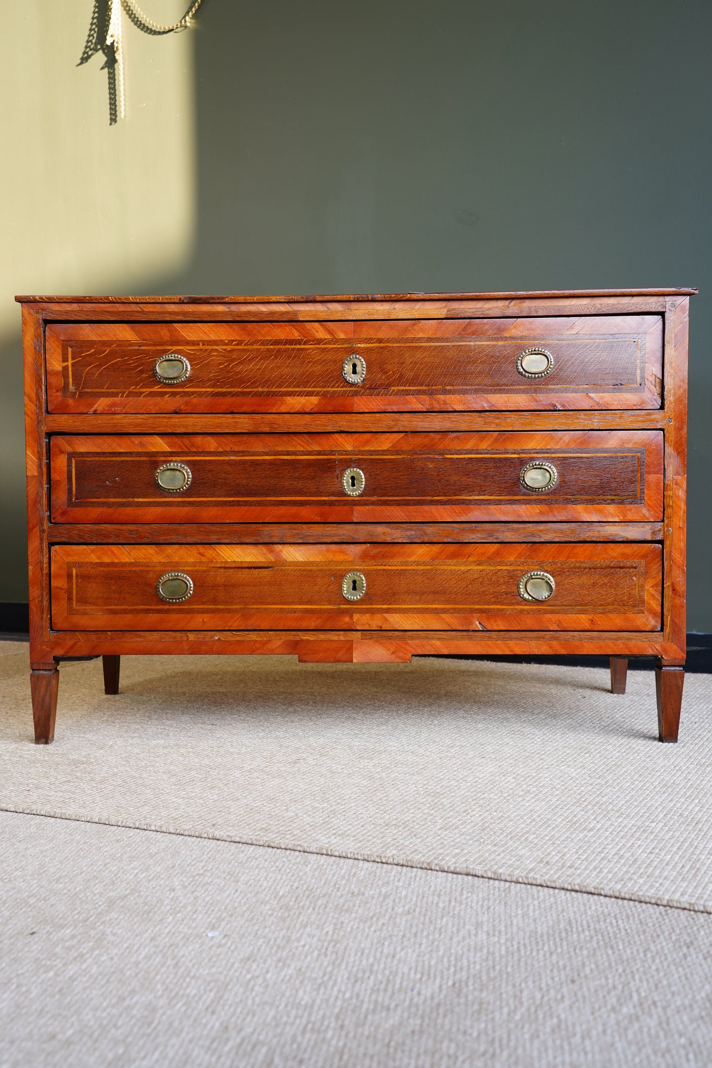 Antique French Louis XVI Marquetry Commode