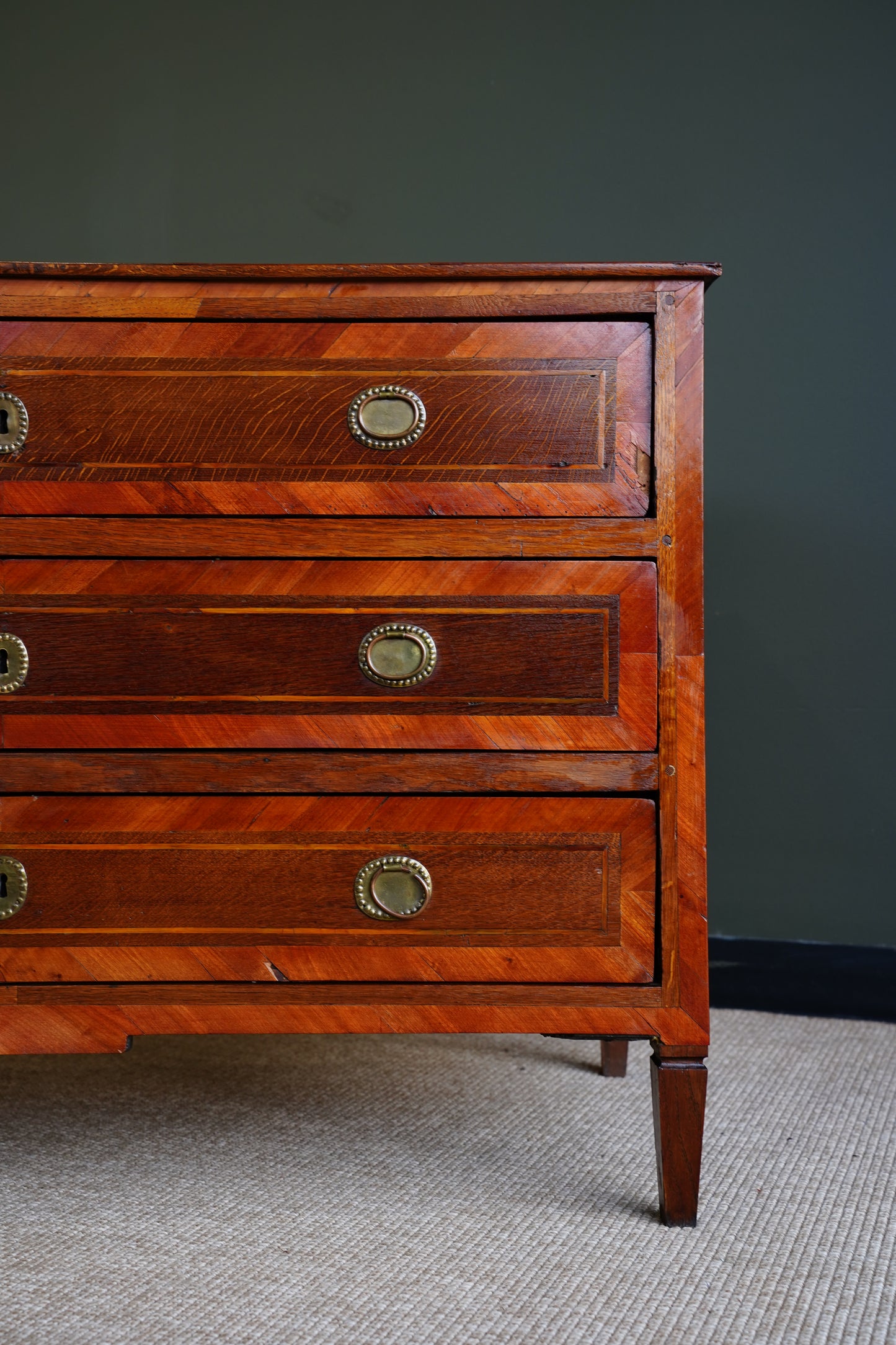 Antique French Louis XVI Marquetry Commode