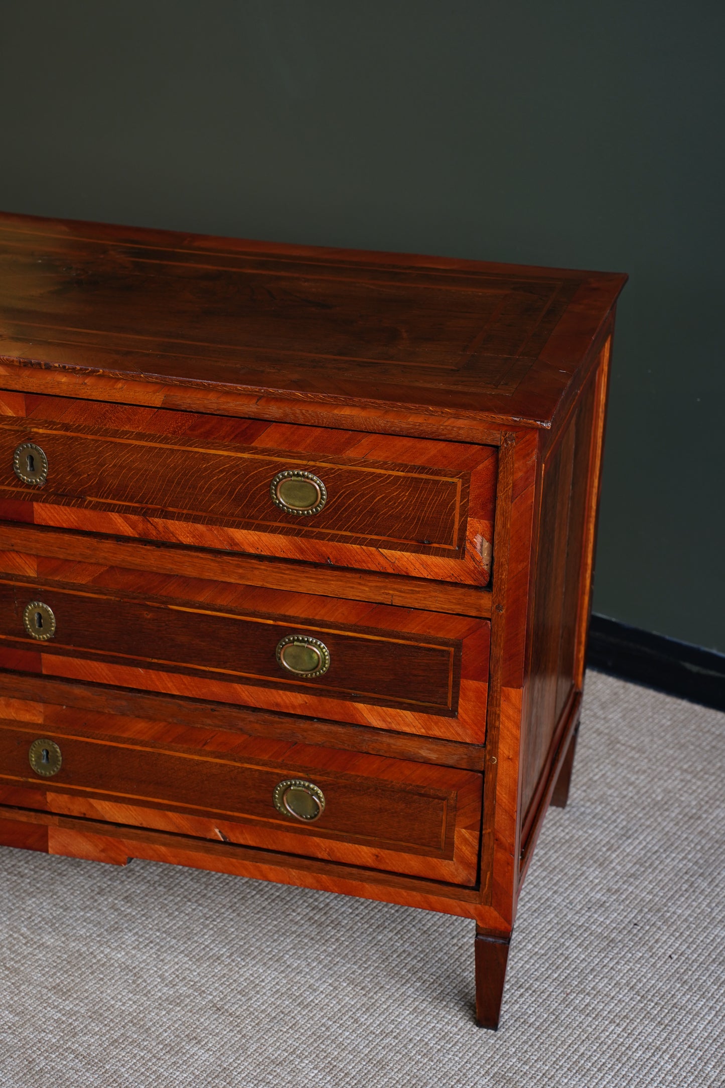 Antique French Louis XVI Marquetry Commode