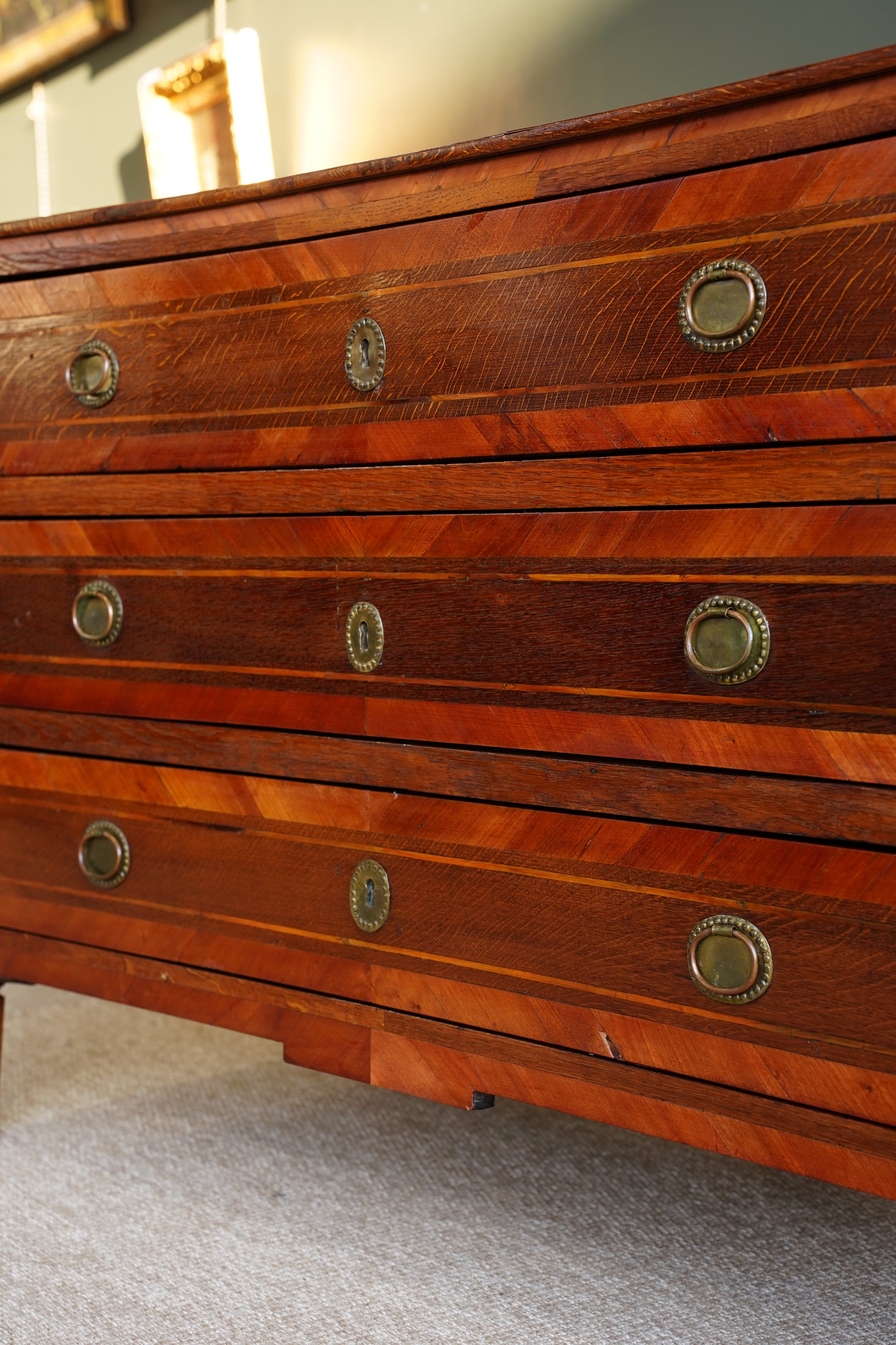 Antique French Louis XVI Marquetry Commode