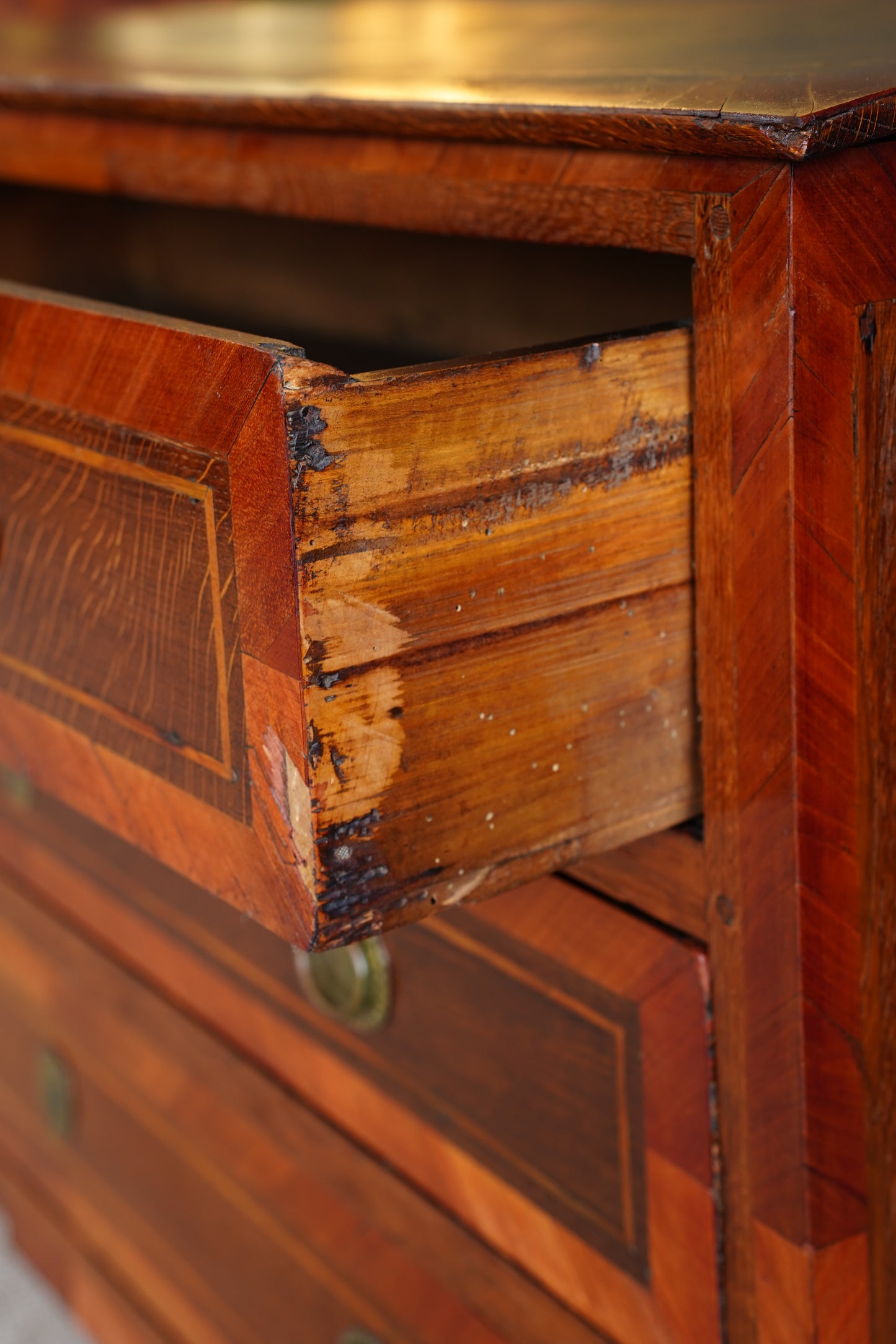 Antique French Louis XVI Marquetry Commode
