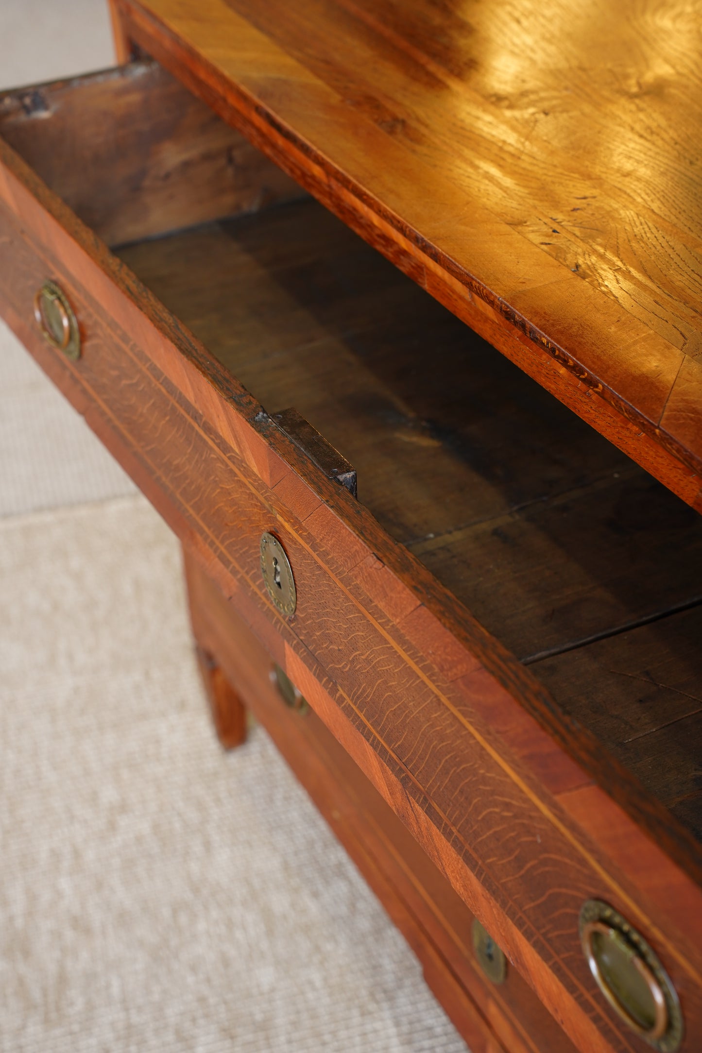 Antique French Louis XVI Marquetry Commode