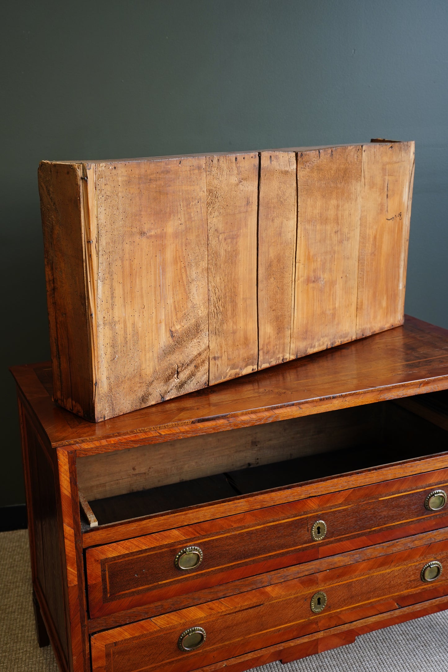 Antique French Louis XVI Marquetry Commode