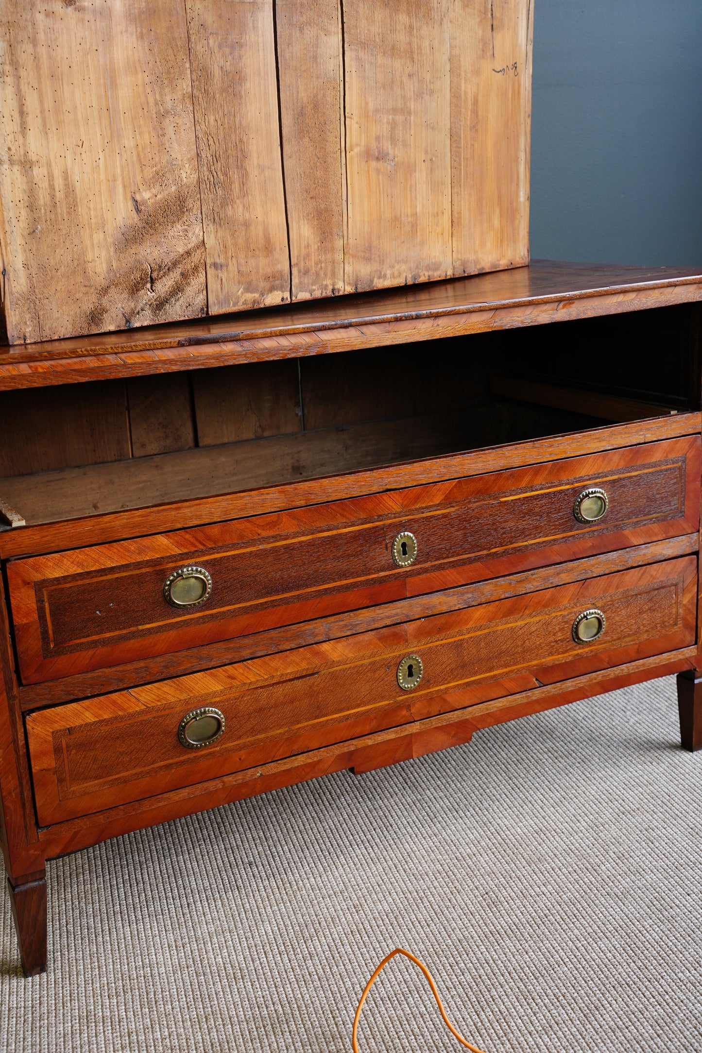 Antique French Louis XVI Marquetry Commode