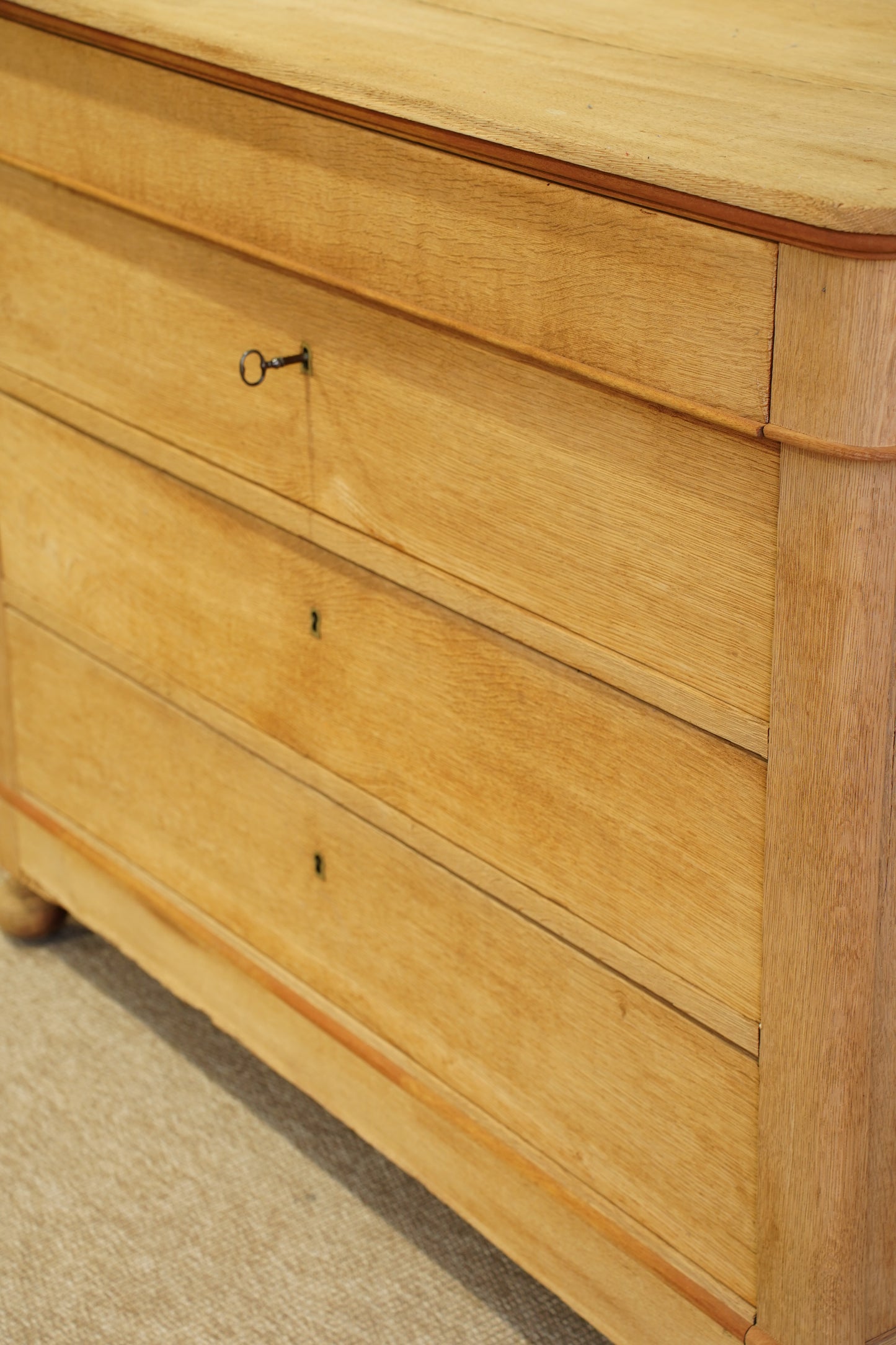 Vintage French Sandblasted Oak Commode