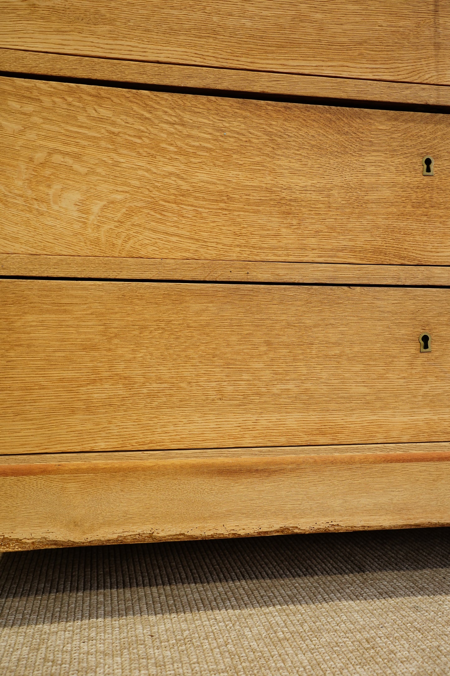 Vintage French Sandblasted Oak Commode