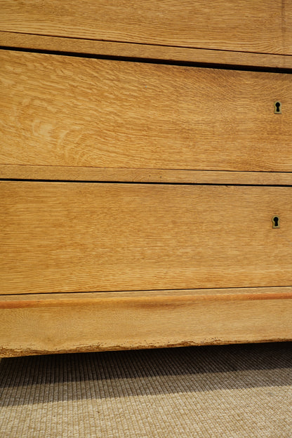 Vintage French Sandblasted Oak Commode