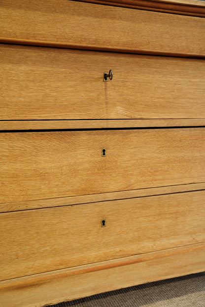 Vintage French Sandblasted Oak Commode