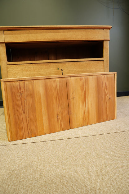 Vintage French Sandblasted Oak Commode