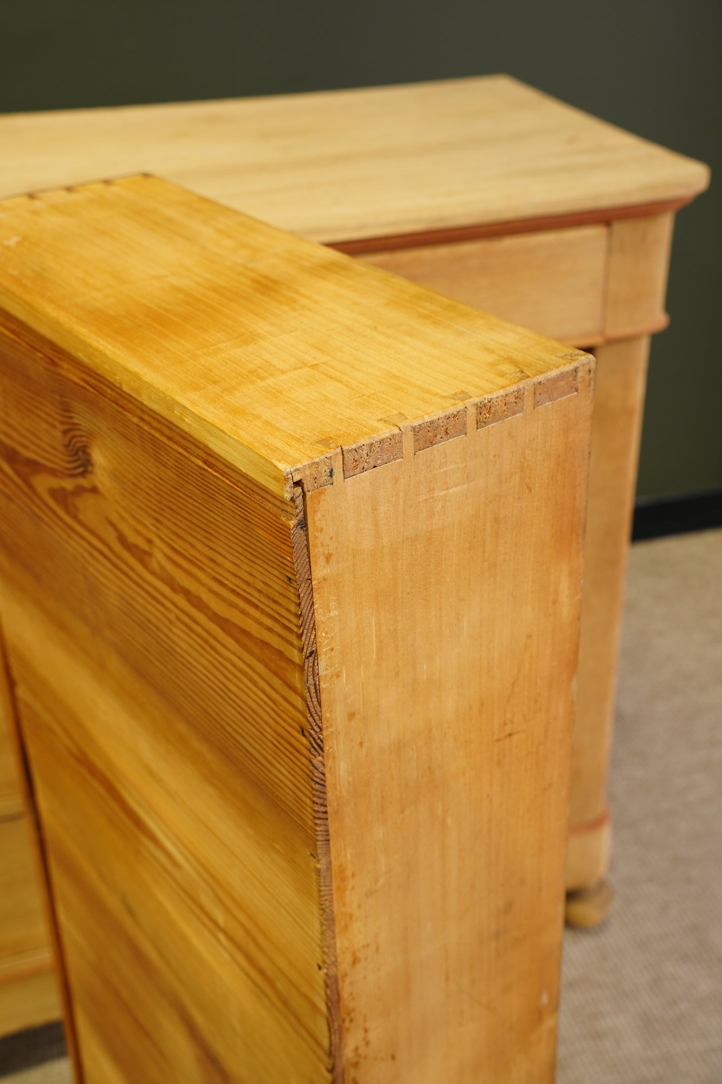 Vintage French Sandblasted Oak Commode