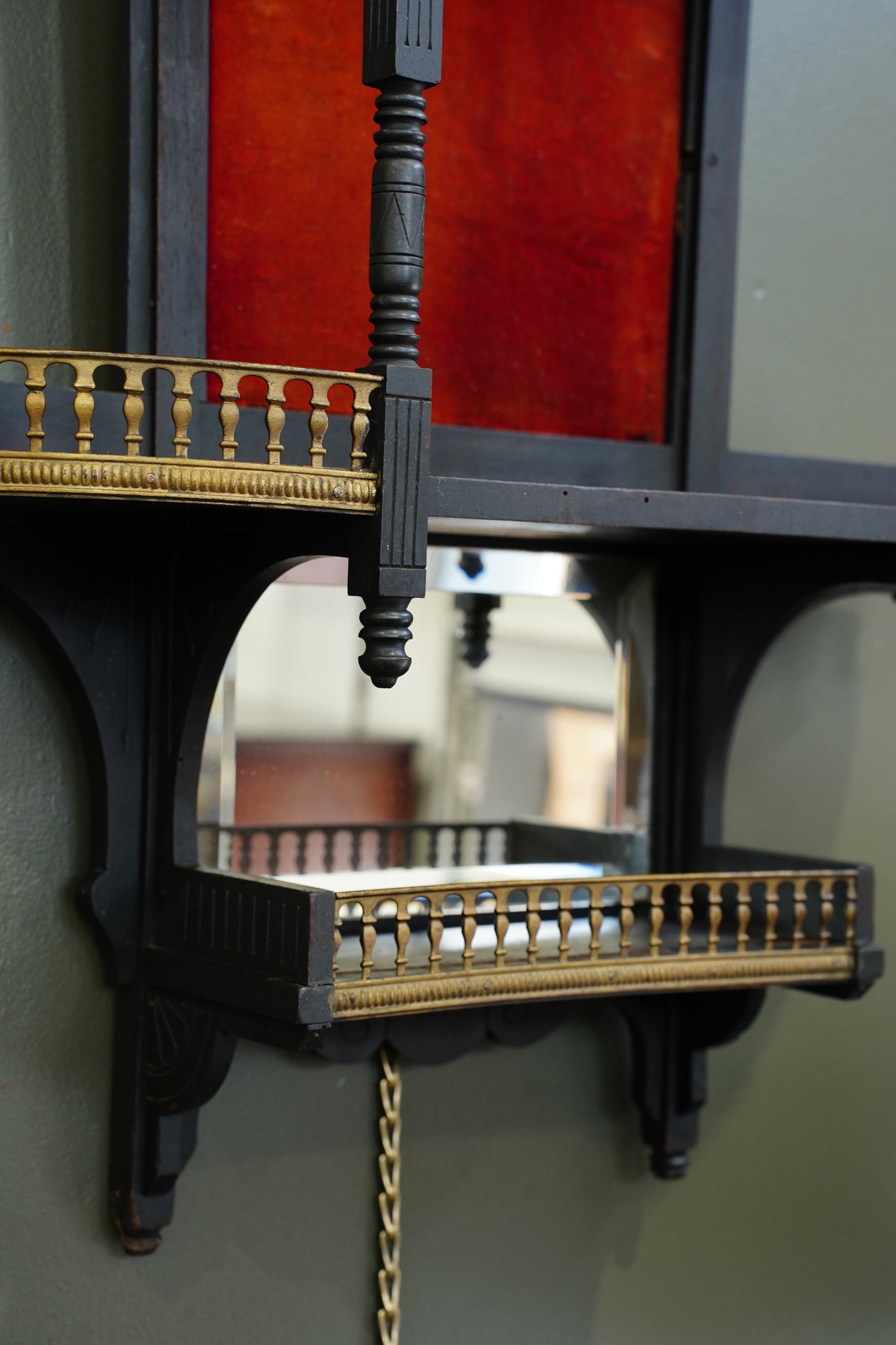 Antique Ebonized Wall Shelf