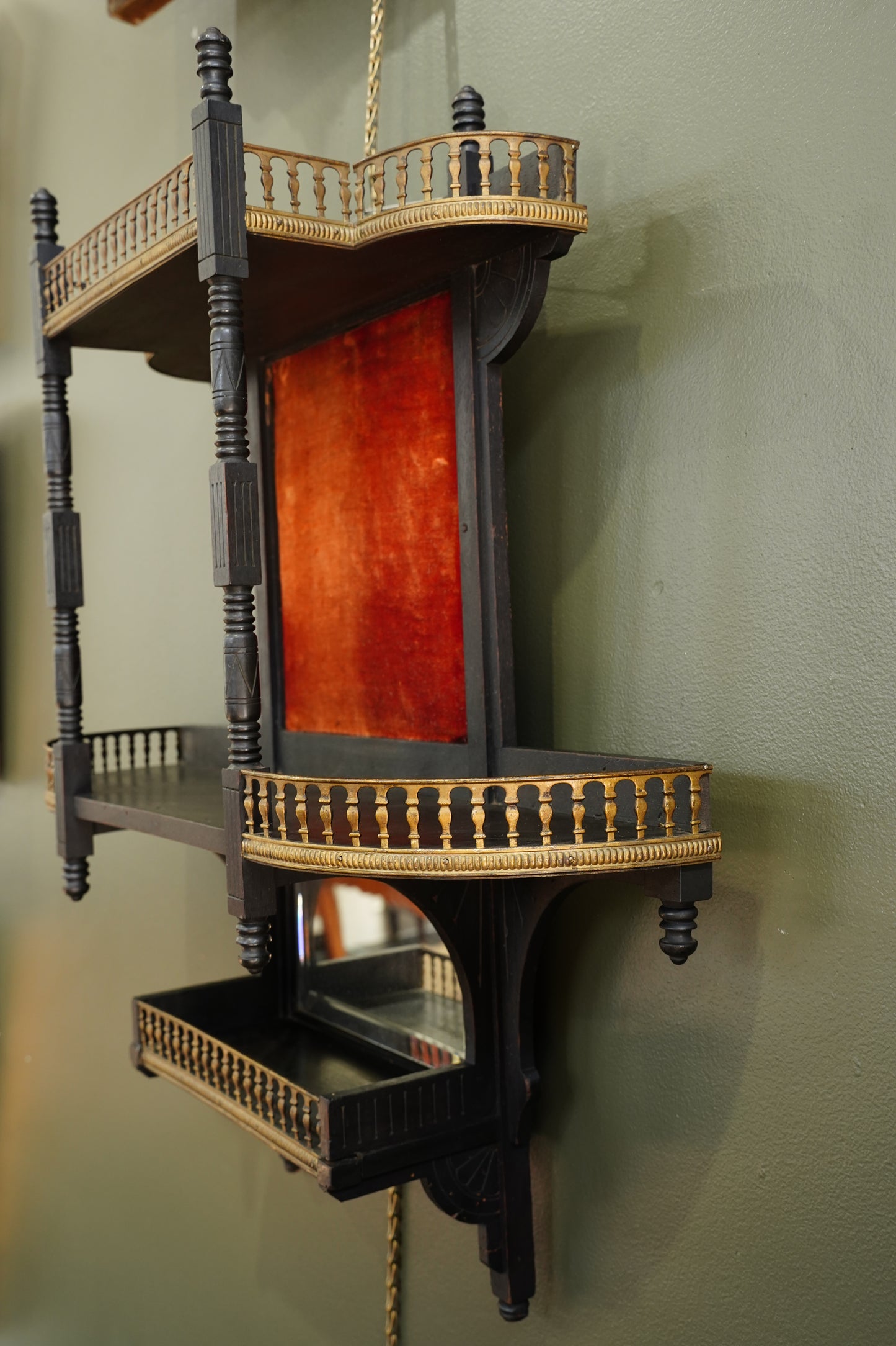 Antique Ebonized Wall Shelf