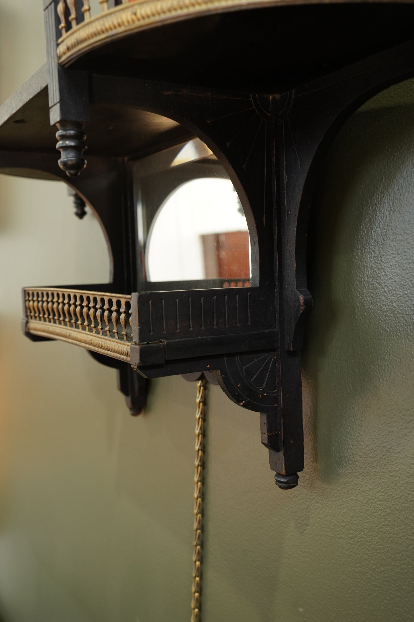 Antique Ebonized Wall Shelf