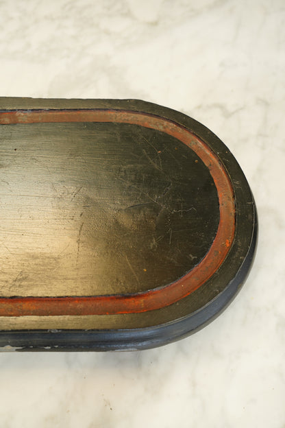 Antique Ebonized Oval Plinth Display Stand Base