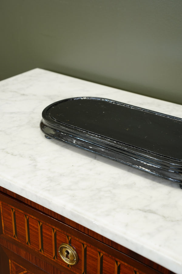 Antique Ebonized Oval Plinth Display Stand Base secondary view
