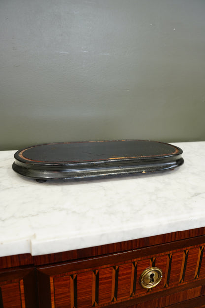 Antique French Ebonized Oval Display Stand Base