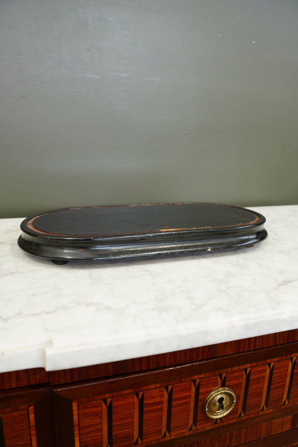 Antique French Ebonized Oval Display Stand Base