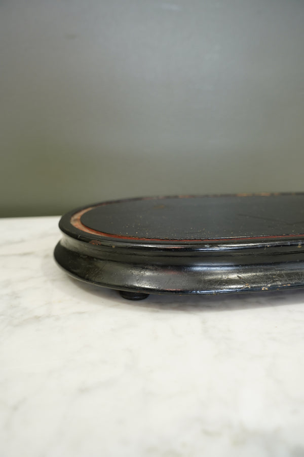 Antique French Ebonized Oval Display Stand Base secondary view